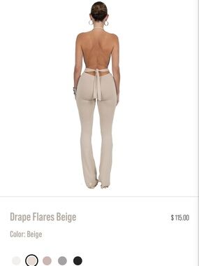 Davis active drape flares beige